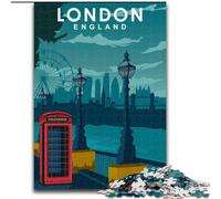 Puzzle per adulti 1000 pezzi Poster di viaggio di Londra, giocattoli, giochi educativi, antistress, migliora l'amore tra coppie, 50x75cm