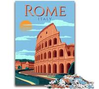 Puzzle per adulti 1000 pezzi Poster di viaggio di Roma, Italia Aiuta il cervello a esercitare Giocattoli avvincenti per coltivare la pazienza Un'opera d'arte (dimensioni 38x26cm)