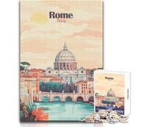 Puzzle per adulti 1000 pezzi Poster di viaggio di Roma Italia Giocattoli Giochi educativi Migliora la memoria Giocattolo educativo Dimensioni 50x75cm