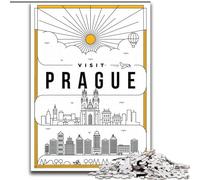 Puzzle per adulti 1000 pezzi Praga Repubblica Ceca, giocattoli educativi per l'apprendimento, giochi per famiglie, regali di compleanno unici, 50x75cm