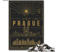 Puzzle per adulti 1000 pezzi Praga Repubblica Ceca, per età 14 anni e oltre Decorazione per la casa come regalo per tutta la famiglia e gli amici 26x38cm