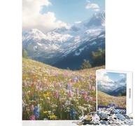 Puzzle per adulti 1000 pezzi Prato di montagna con cime innevate Decorazione per la casa Giocattoli Regalo Compleanno Giochi divertenti Migliorare l'amore tra coppie (dimensioni 38x26cm)