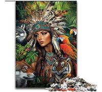 Puzzle per adulti 1000 pezzi Principessa indiana in cartone, per adolescenti dai 14 anni in su, decorazioni per la casa fai da te, dimensioni 38x26cm, regalo di compleanno perfetto