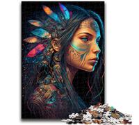 Puzzle per adulti 1000 pezzi Principessa nativa americana per gioco educativo sfida giocattolo ideale come regalo per tutta la famiglia 50x75cm