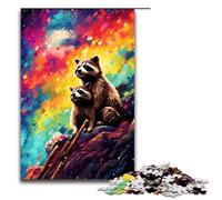 Puzzle per adulti 1000 pezzi Procioni nel cratere circondato da schizzi Ogni pezzo è unico Gioco stimolante e divertente per tutta la famiglia 75x50 cm