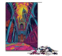 Puzzle per adulti 1000 pezzi Psichedelia colorata della cattedrale di Turku. Ogni pezzo è unico. Gioco stimolante e divertente per tutta la famiglia. 1000 pezzi (38x26 cm).