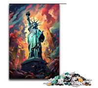 Puzzle per adulti 1000 pezzi Psichedelia colorata della Statua della Libertà Puzzle impossibile Gioco per famiglie Antistress Sfida difficile 1000 pezzi (75x50 cm)