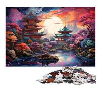 Puzzle per adulti 1000 pezzi Psichedelia colorata nei santuari giapponesi Gioco stimolante Giocattoli Puzzle di Natale Regali 1000 pezzi (75x50 cm)