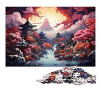 Puzzle per adulti 1000 pezzi Psichedelia colorata nei santuari giapponesi Puzzle Un'opera d'arte per ragazzi dai 14 anni in su 1000 pezzi (75x50 cm)