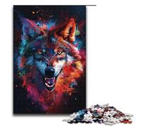 Puzzle per adulti 1000 pezzi psichedelici colorati e esotici lupi puzzle giochi giocattoli regalo adatti per la decorazione del desktop 1000 pezzi (75x50 cm)