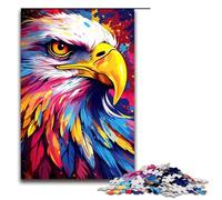 Puzzle per adulti 1000 pezzi psichedelico doodle colorato famiglia di aquile puzzle in legno gioco educativo sfida giocattolo 75x50cm