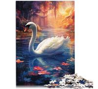 Puzzle per adulti 1000 pezzi Psychedelic Art Swan giocattolo di intrattenimento familiare, 26 x 38 cm, gioco educativo per compleanno, Natale