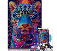 Puzzle per adulti 1000 pezzi Psychedelic Jaguar per adulti, giocattoli educativi per l'apprendimento, giochi per famiglie, regali per amici e parenti (dimensioni 75x50cm)