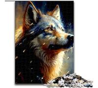 Puzzle per adulti, 1000 pezzi, puzzle a forma di lupo in legno, regalo perfetto per compleanni, vacanze, decorazioni per feste spaziali, 1000 pezzi(50x75cm)