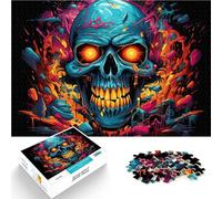 Puzzle per adulti, 1000 pezzi, puzzle a testa di morte, 38 x 52 cm, con pezzi di forme casuali completamente inseribili per i 14 anni e più