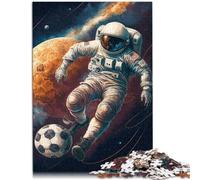Puzzle per adulti 1000 pezzi Puzzle Astronauta Giocando a Calcio Puzzle Adatto a Coppie e Adolescenti dai 14 anni e oltre 26 x 38 cm