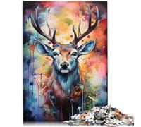 Puzzle per adulti 1000 pezzi Puzzle cervo Animale Puzzle per alleviare lo stress Staycation Uccidere il tempo adatto per adolescenti di 14 anni e oltre 26 x 38 cm