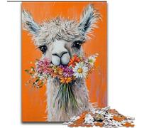 Puzzle per adulti, 1000 pezzi, puzzle con fiori e alpaca, per adulti, 1000 pezzi, divertenti e creativi per tutta la famiglia, perfetti per compleanni e feste (dimensioni 26x38cm)