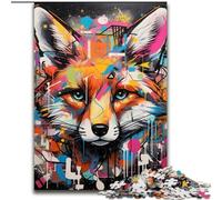 Puzzle per adulti 1000 pezzi, puzzle con graffiti di volpe, rompicapo impegnativo per adolescenti e famiglie (dimensioni 26x38cm)