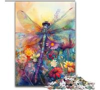 Puzzle per adulti,1000 pezzi,puzzle con libellula acquerellata,per adulti,1000 pezzi,attività per rafforzare il legame familiare,regalo per la casa,gioco di ruolo per famiglie (dimensioni 26x38cm)