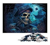 Puzzle per adulti 1000 pezzi, puzzle con scheletro pirata, rompicapo ad alta difficoltà per adolescenti, 50x75CM/19,68x29,52 pollici
