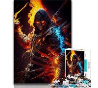 Puzzle per adulti 1000 pezzi Puzzle del demone del fuoco per adolescenti regalo divertente e attività per la casa giocattolo per i giorni di pioggia 26x38cm