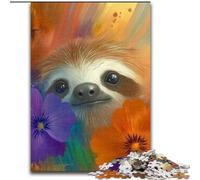 Puzzle per adulti, 1000 pezzi, puzzle di bradipo arcobaleno in legno per adolescenti, gioco interattivo per famiglie, regalo di sfida, dimensioni 50X75cm