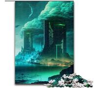 Puzzle per adulti, 1000 pezzi, puzzle di città futuristiche in legno, sviluppa la coordinazione occhio-mano, perfetto come regalo di compleanno 1000 pezzi(50x75cm)
