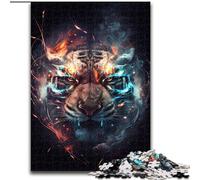 Puzzle per adulti 1000 pezzi Puzzle di energia elettrica a forma di tigre in cartone, gioco di attività per famiglie per adolescenti, regalo fai da te per la casa, rompicapo, 1000 pezzi(26x38cm)