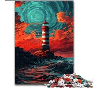 Puzzle per adulti, 1000 pezzi, puzzle di fari colorati in legno, rompicapo stimolante per adolescenti, gioco interattivo divertente per famiglie, 1000 pezzi(50x75cm)