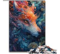 Puzzle per adulti, 1000 pezzi, puzzle di lupi colorati, attività di legame familiare, feste e compleanni (dimensioni: 26x38cm)