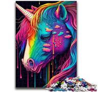 Puzzle per adulti 1000 pezzi Puzzle di unicorni colorati per adulti, antistress, sfida difficile, giocattoli per la decorazione della casa (38x26cm)