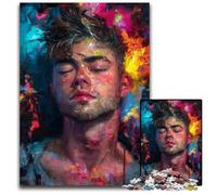 Puzzle per adulti, 1000 pezzi, puzzle di uomo dipinto a olio, puzzle in legno, giocattoli educativi per l'apprendimento, ideali come regali per tutta la famiglia dai 14 anni in su, 50x75cm