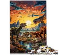 Puzzle per adulti 1000 pezzi Puzzle Dinosaur World Puzzle per alleviare lo stress Staycation Uccidere il tempo per adolescenti da 14 anni e oltre 26x38cm