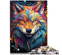 Puzzle per Adulti 1000 pezzi Puzzle Disegno Fantastico Lupo Puzzle per alleviare Lo Stress Vacanza Soggiorno Uccidere Il Tempo per I Giovani 14 Anni 26x38cm