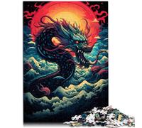 Puzzle per adulti 1000 pezzi puzzle drago cinese su arcobaleno puzzle per rafforzare l'amore tra coppie per adolescenti da 14 anni e oltre 26x38cm