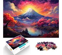 Puzzle per adulti, 1000 pezzi, puzzle fantasia con il monte Fuji Giappone, opera d'arte per alleviare lo stress, vacanze a casa, passatempo per bambini dai 14 anni in su, 26 x 38 cm