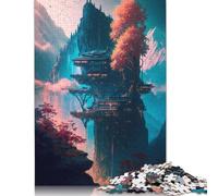 Puzzle per adulti 1000 pezzi Puzzle futuristico del tempio Sakura per adulti Puzzle per il miglior regalo per adulti (75x50 cm)