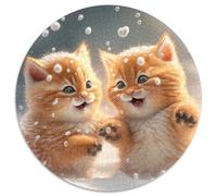 Puzzle per adulti, 1000 pezzi, puzzle "Gatti nella neve", rompicapo impegnativo per adolescenti, divertente serata di giochi in famiglia, 67,5x67,5 cm
