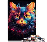 Puzzle per adulti 1000 pezzi puzzle gattino fantasia colorato puzzle per con poster coordinato e foglio di domande per adolescenti 14+ 26x38cm