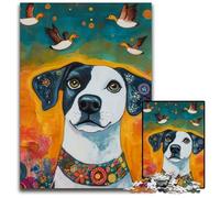 Puzzle per adulti, 1000 pezzi, puzzle in cartone raffigurante un cane felice, giocattoli educativi per l'apprendimento, ideali come regali per tutta la famiglia dai 14 anni in su, 26x38cm