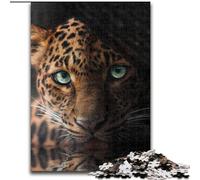 Puzzle per adulti, 1000 pezzi, puzzle in cartone raffigurante un leopardo dagli occhi verdi, dimensioni 26x38cm, rompicapo, gioco per adulti, attività interattiva per famiglie