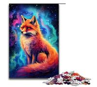 Puzzle per adulti 1000 pezzi puzzle in legno a forma di volpe incantevole e spiritoso per bambini giocattolo educativo intellettuale decompressivo 75x50 cm