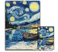 Puzzle per adulti,1000 pezzi,puzzle in legno con cielo notturno di Van Gogh,perfetti come regali per la decorazione della casa,giocattolo stimolante per la famiglia,perfetto per le serate di gioco