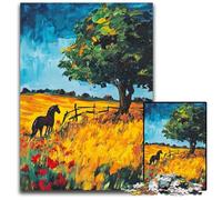 Puzzle per adulti 1000 pezzi, puzzle in legno con pittura a olio di prateria, giochi divertenti, ideali come regalo per tutta la famiglia, per bambini dai 14 anni in su, 50x75cm