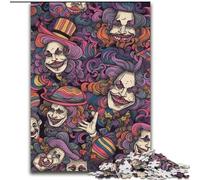 Puzzle per adulti, 1000 pezzi, puzzle in legno con scheletro di pagliaccio, 50x75cm, attività per famiglie, rompicapo, decorazioni per la casa, regalo di Natale
