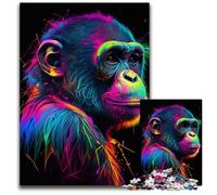Puzzle per adulti, 1000 pezzi, puzzle in legno Pop Art a forma di scimmia, adolescenti, coppie e amici per compleanni, Natale, 50x75CM/19,68x29,52 pollici.