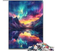 Puzzle per adulti, 1000 pezzi, puzzle in legno raffigurante l'aurora boreale, gioco di attività per famiglie, decorazione da parete per la casa, 1000 pezzi(50x75cm)