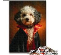 Puzzle per adulti, 1000 pezzi, puzzle in legno raffigurante un cane vampiro, regalo per uomini e donne, per tutti i giorni e per occasioni speciali, dimensioni 50X75cm