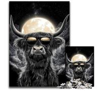 Puzzle per adulti, 1000 pezzi, puzzle in legno raffigurante una mucca delle Highlands, giocattoli educativi per l'apprendimento, ideali come regali per tutta la famiglia dai 14 anni in su, 50x75cm